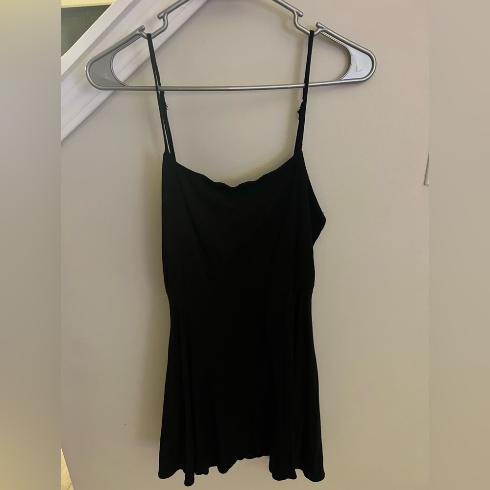 Urban Outfitters black mini dress with cut-out back